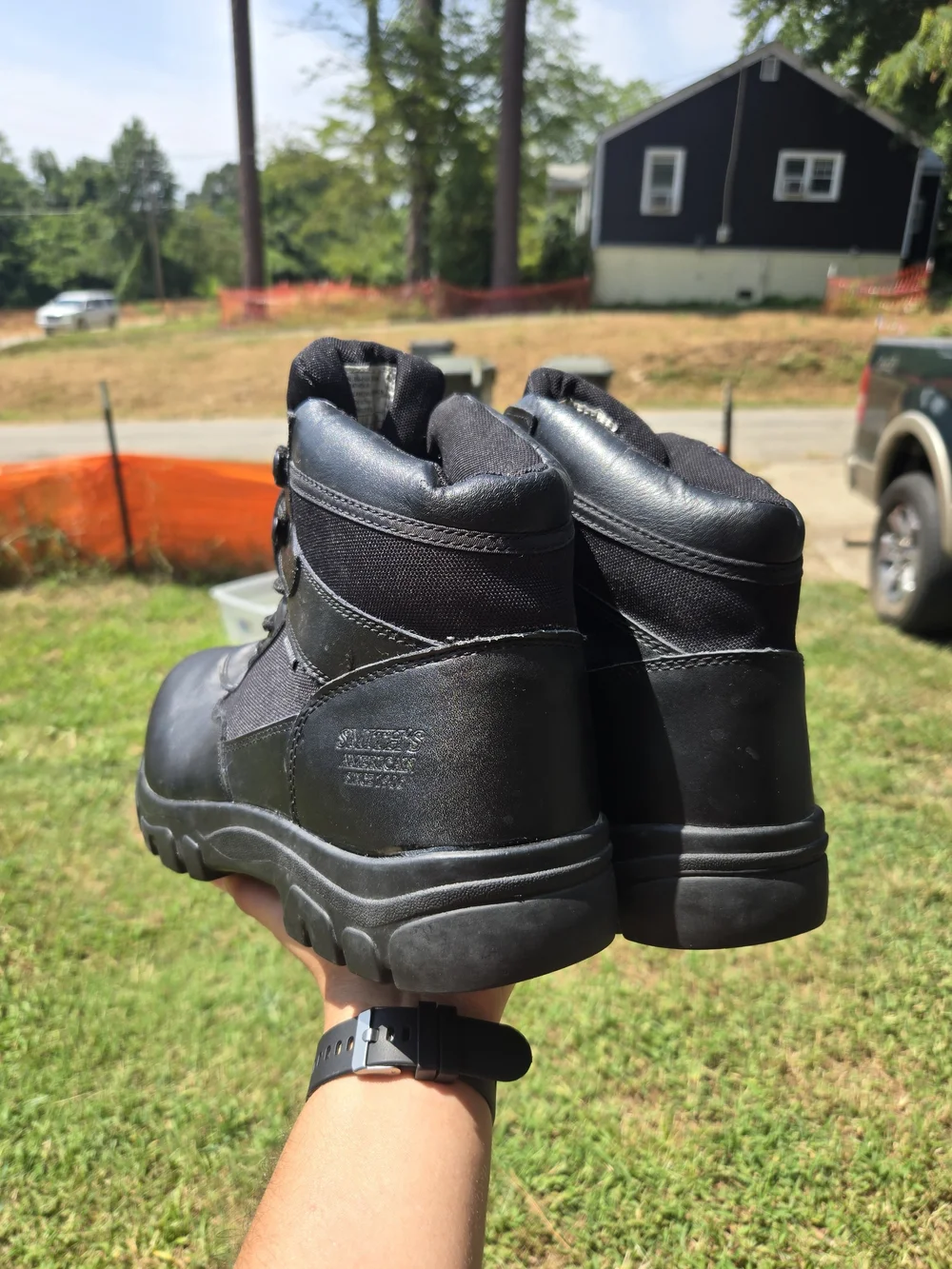 SMITH Black Tactical Work Boots - Lace-Up Ankle Support